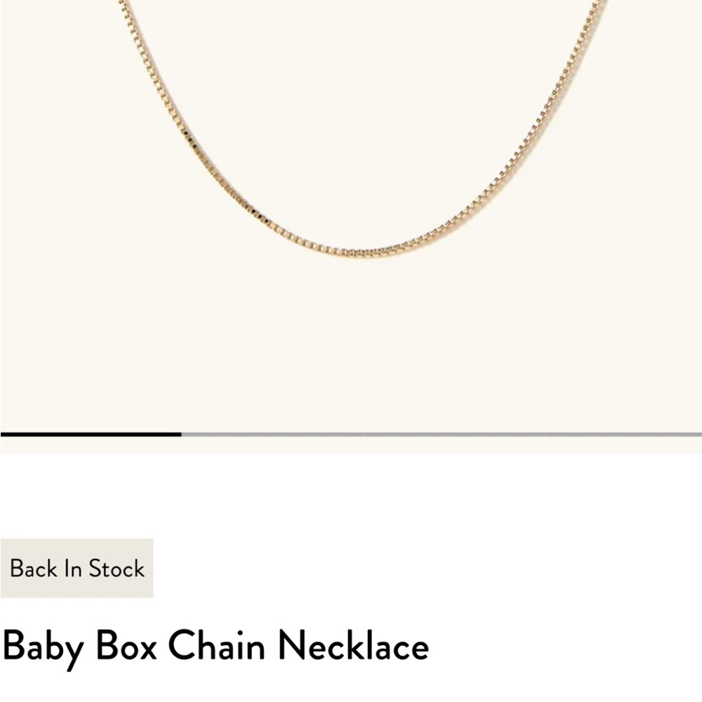 14 K Solid Gold Baby Box Chain Necklace